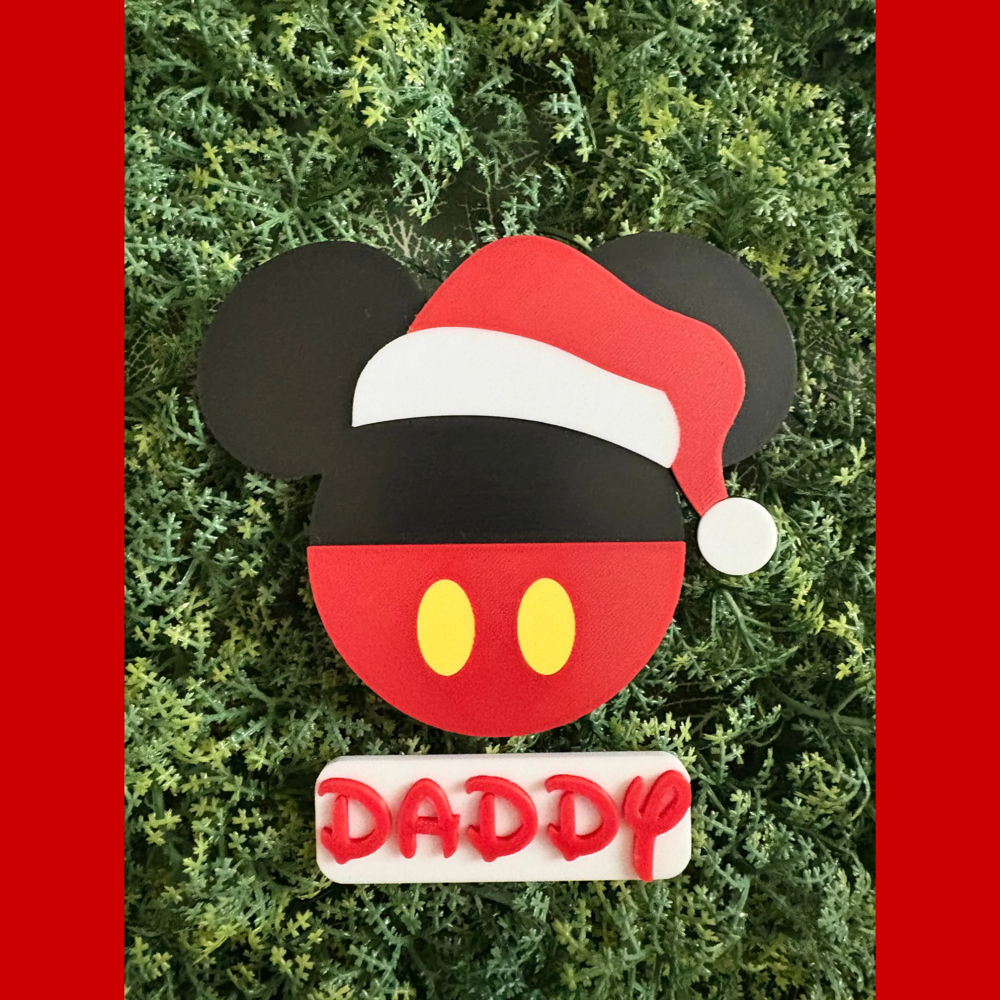 Mickey Santa Head Magnet & Personalized Name Plate For Cruise Door Decor