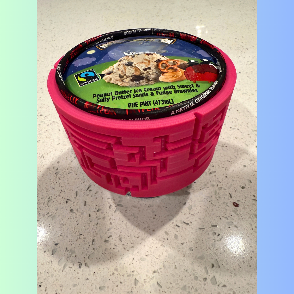 Ice Cream Pint Protector Maze Lid - Keep Snack Thieves Away