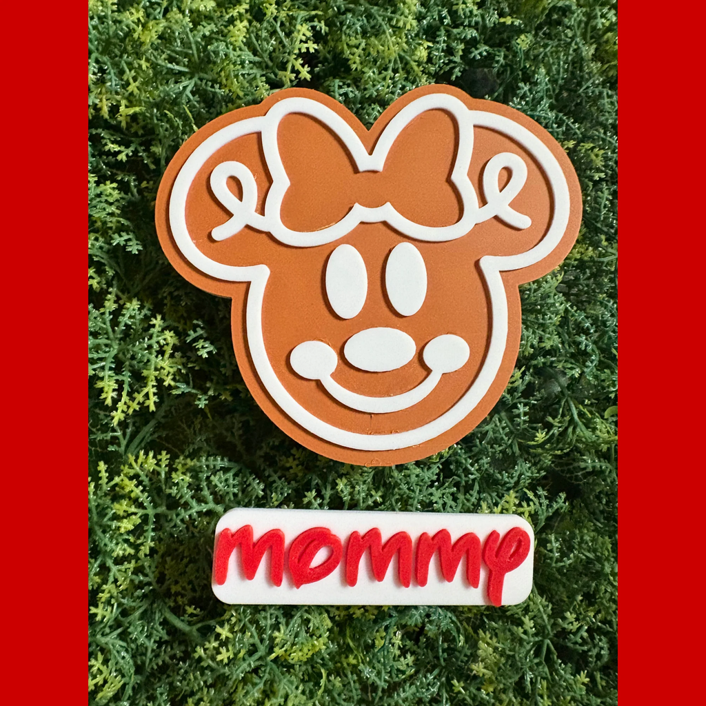 Minnie Gingerbread Magnetic Head & Personalized Name Plate for Cruise Door Decor