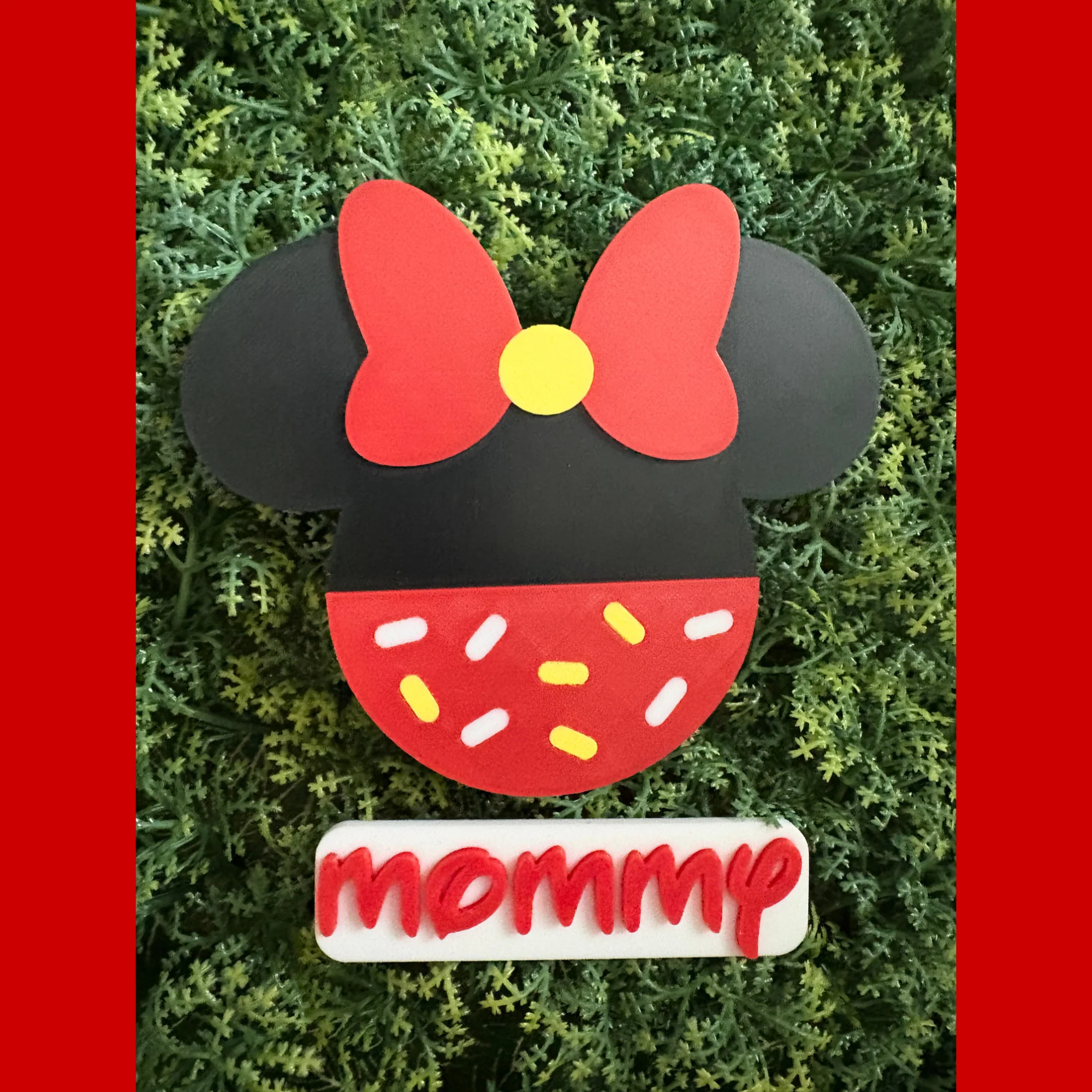Minnie Santa Head Magnetic Head & Personalized Name Plate For Cruise Door Decor