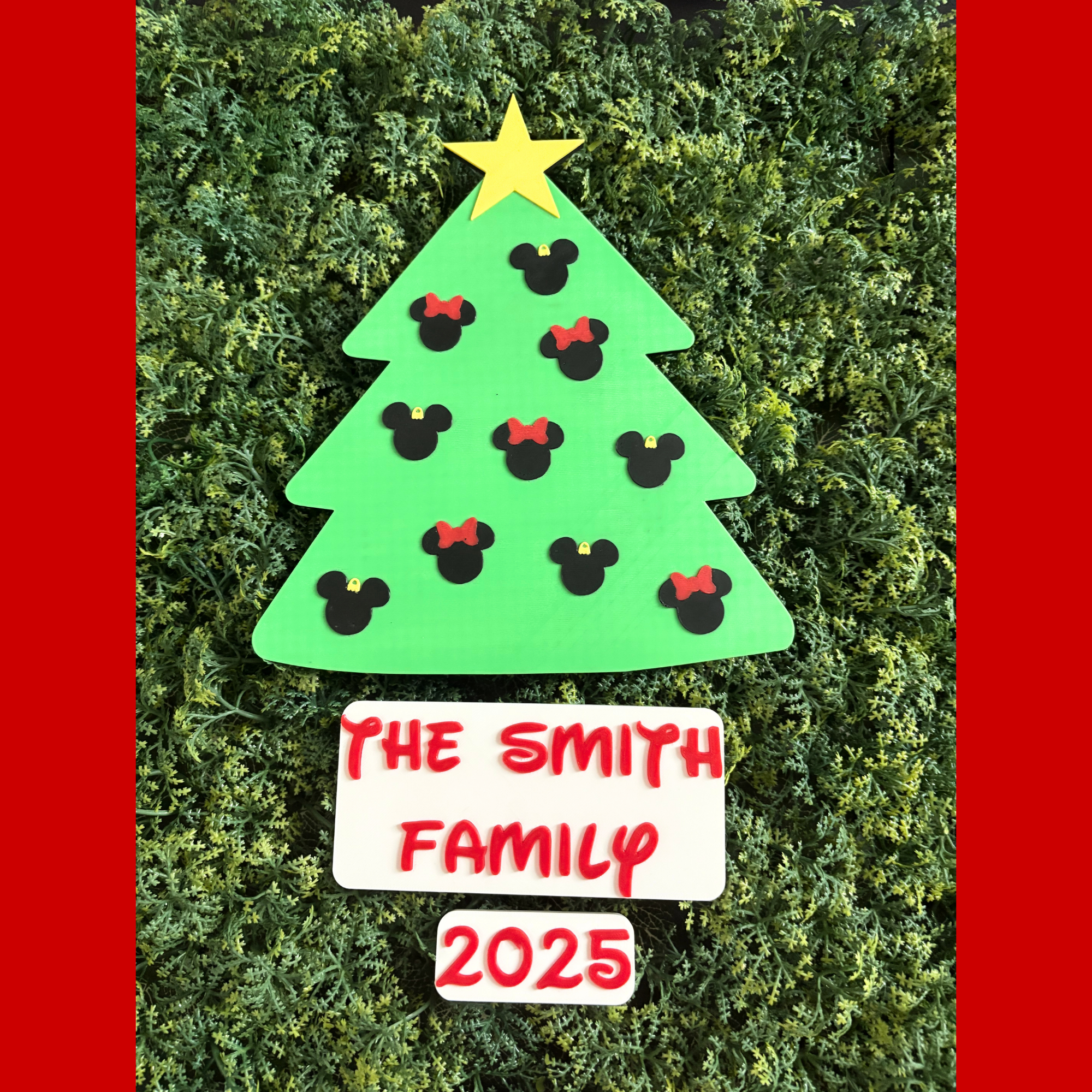 Mickey & Minnie Mouse Magnetic Christmas Tree for Cruise Door Decor